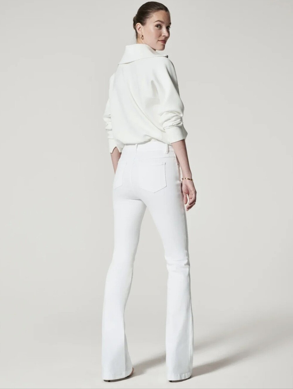 Spanx Flare Jeans High Waist White Body Shaping Large